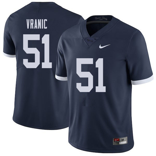 NCAA Nike Men's Penn State Nittany Lions Jason Vranic #51 College Football Authentic Throwback Navy Stitched Jersey SJQ2198UX